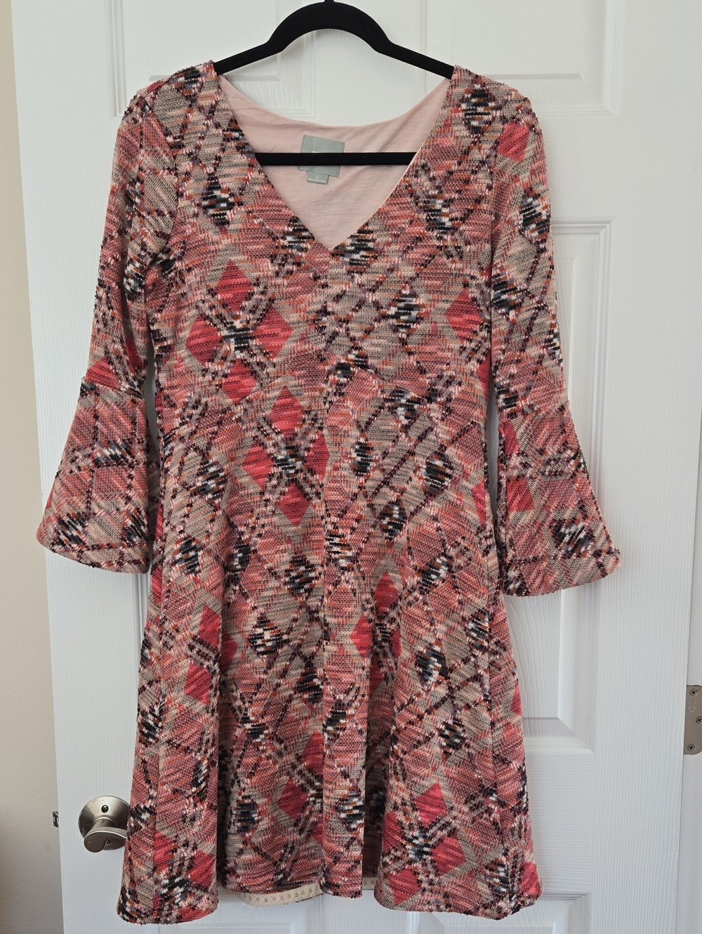 Anthropologie MAEVE Women's Geometric Print Dress Multi Fall Colors Size Small